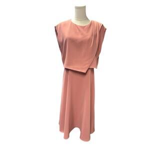 The Fold London: Draped Blush Midi Dress
